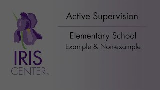 Active Supervision Elementary: Example and Non-Example