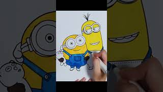 Minions Coloring Pages, Minions painting #shorts