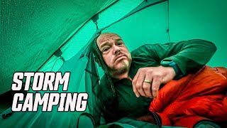 Camping in a thunderstorm - Heavy Rain, thunder & lightning wild camp in Scotland