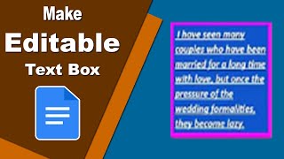 How to Make Editable Text Box on Google Docs