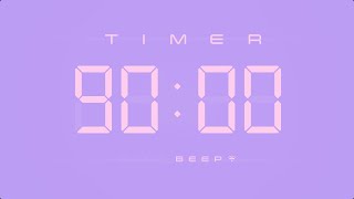 90 Minute Digital Countdown Timer with Simple Beeps 💕💜