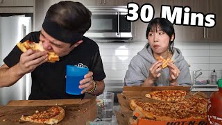 Couple's Food Challenge!! (Matt Stonie & Mei vs Little Ceasar's Large Pizza)