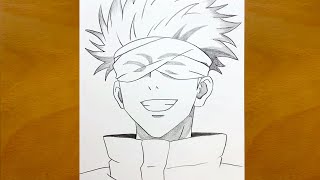 Anime sketch | How to draw gojo satoru from Jujutsu Kaisen | Draw anime | Anime Drawing | Gojo