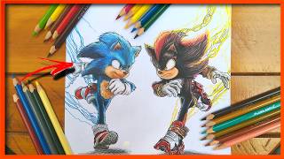 Veja Como desenhar o Sonic VS Shadow Realista | How to draw