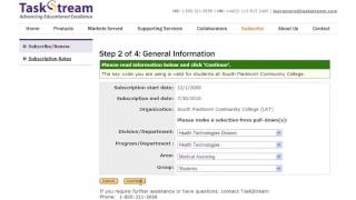 Taskstream Create an Account