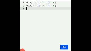Simple code to Merge Two Dictionaries using Python ⚡ #education #pythontutorial #shorts