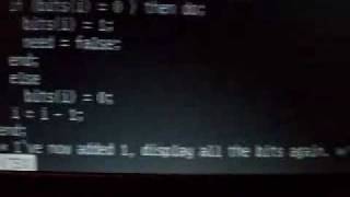 PL/1 Program displaying binary numbers with decimal equivalents.