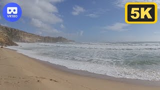 VR 180 3D Portugal Beach Ericeira strong waves 5K #1