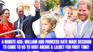 OMG! William & Princess Kate Made a Decision to Come to US to Visit Archie & Lilibet for First Time!