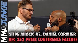Stipe Miocic vs. Daniel Cormier staredown | UFC 252 press conference faceoff