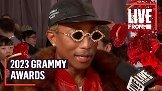 Pharrell Williams Talks Pusha T & Kendrick Lamar Albums at Grammys | E! News