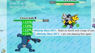 THE IMMORTAL TOXICROAK MADE THIS NOOB RAGE QUIT ON POKEMON SHOWDOWN !!