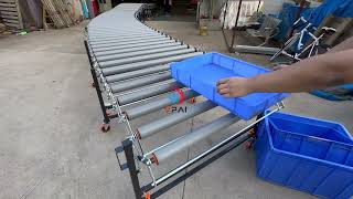 flexible powered roller conveyor with rubber for cargoes loading and unloading