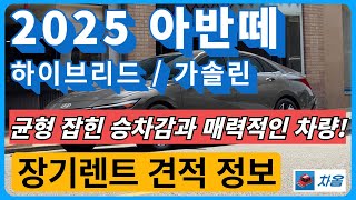 2025 아반떼 장기렌트 가격 정보