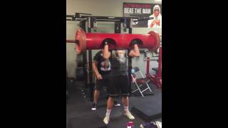 16 yo strongman training: 195lb log press