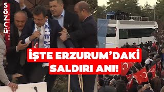 Ekrem İmamoğlu'na Erzurum'da Organize Taşlı Saldırı! İşte Saldırı Anları