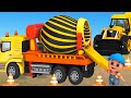 Excavator, Dump truck, Cement mixer truck, Road roller & Construction vehicles toys