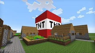 ОГРОМНЫЙ ДИНАМИТ ВЗОРВАЛ ДЕРЕВНЮ В МАЙНКРАФТ 100% ГИГАНТСКИЙ ТНТ TROLLING TNT MINECRAFT ЗАЩИТА