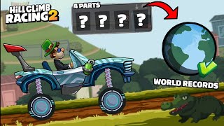 🤩NEW WORLD RECORD STRATEGIES WITH 4 PARTS - Hill Climb Racing 2