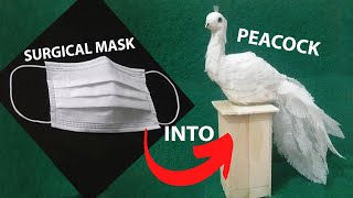How to made miniature peacock with mask | cardboard peacock | paper peacock |  peacock drawing |