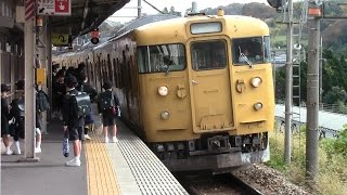 【山陽本線】JR西日本　地域色115系C-14編成　大門駅到着