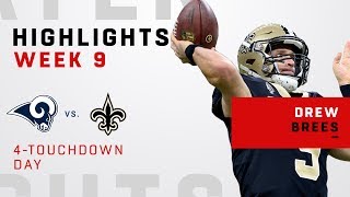 Drew Brees Busts Out 4 TD Passes vs. Rams