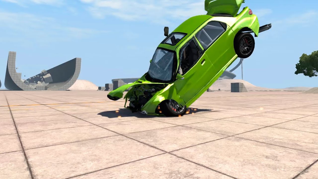 BeamNG Drive - Realistic Car Crashes #1 - YouTube