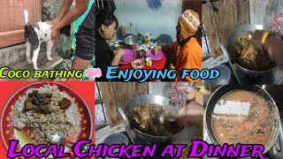 Local chicken soup dinner ma 🤤 Nana lai soup khayera Shanti vayo harey😂#dailyvlog#nepalivlog