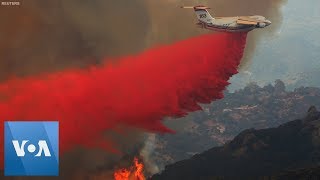 Firefighters Fight Blaze at Santa Barbara Hills in California