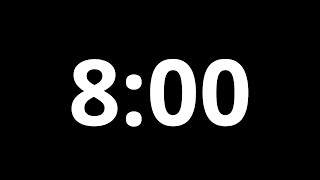 8 Minutes Timer With Black Background | No Music