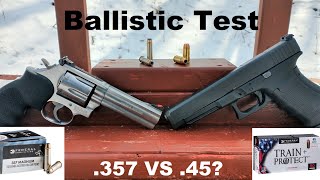 .45 ACP VS .357 Magnum - The Classic Test! Federal Oldschool Ammo - With Dan the Wolfman
