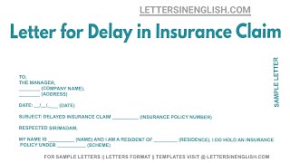 Letter For Delay In Insurance Claim - Sample Letter for Late Submission of Insurance Claim