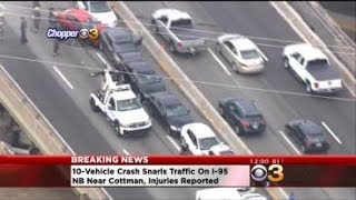 10 Vehicles Collide On I-95 NB