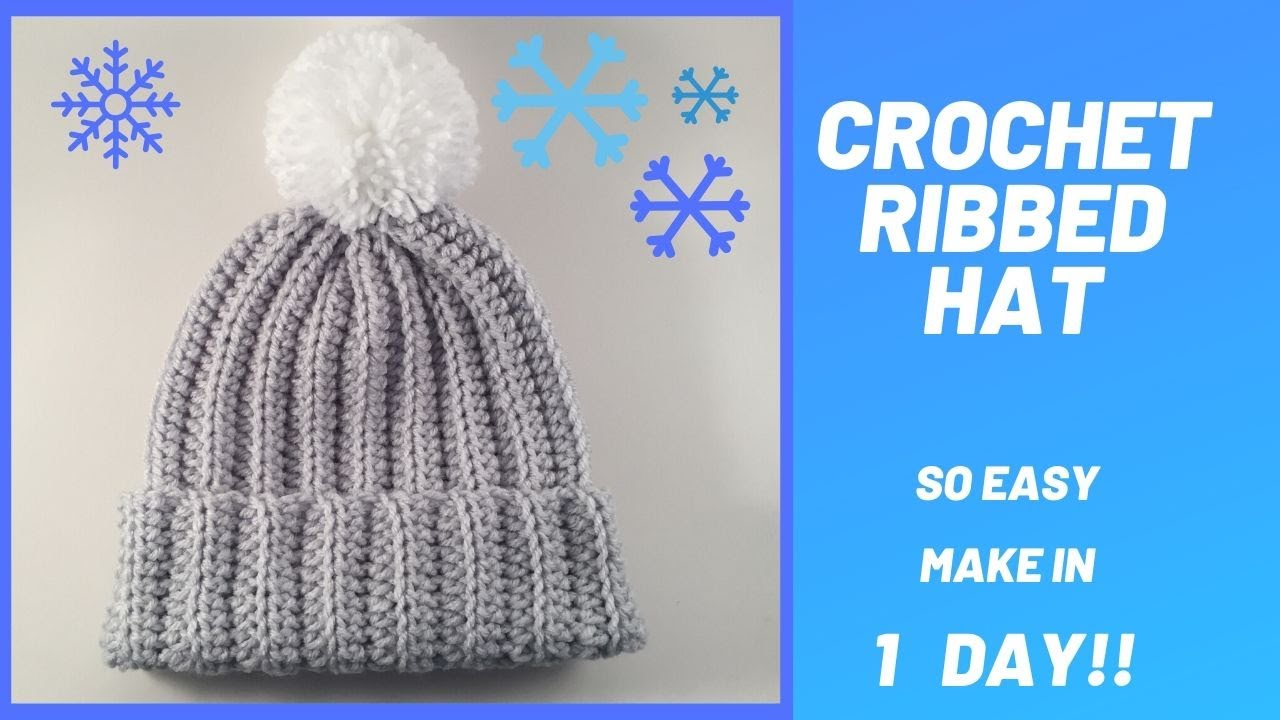 Crochet Ribbed Hat Youtube