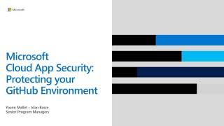 Microsoft Cloud App Security webinar: How to protect your GitHub environment