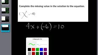 Complete the missing value in the solution to the equation