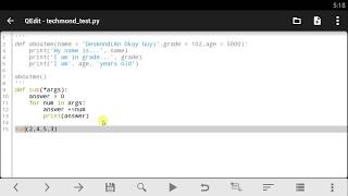 Qpython tutorial - 30 Multiple Functional Arguments