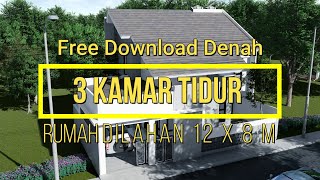 Desain Rumah Minimalis Tropis Moderen 2 Lantai Dilahan 12 x 8 Hemat Energi (Type Terpesona)