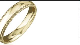 Milgrain Comfort Fit 4mm 14K Yellow Gold Mens Wedding Band, Size 12.5 - SuperJeweler.com