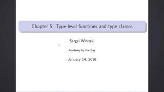 Functional programming, chapter 5: Type-level functions and type classes