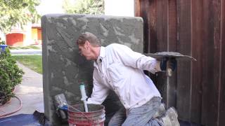 How to apply an adobe finish on a cinder block wall