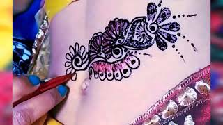 Belly Mehndi Design || Indian Bridal Navel Mehndi Tattoo  @GirlsEra