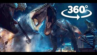 JURASSIC WORLD 360° Movie in VR 🌍 T-rex FIGHTS Indominus Rex & Mosasaurus || Jurassic World 2023 HD
