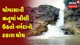 ચોમાસાની ઋતુમાં ખીલી ઉઠતો નર્મદાનો ટકારા ધોધ | News18 Gujarati