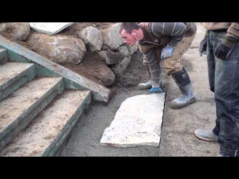 Flagstone installation Flagstone installation