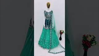 *BRIDAL WEAR HEAVY CHINE STITCH WORK INDO WESTERN LEHENGAS WITH DUPATTA, SUPPORT \u0026 SUBSCRIBE TQ