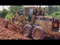 แพคคู่ มหาประลัย เร็ว nะลุ กองดิน cat 140h 140g สายปาด จัดให้ motor grader ep.9392