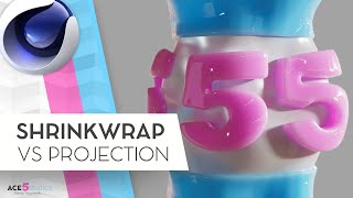 [C4D] Shrinkwrap vs Projection deformer tutorial | Cinema 4D