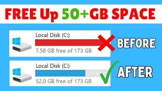 How to FREE Up Disk Space on Windows 11, 10, 8 or 7 🖥️ More than 50GB+ (Easiest Way)