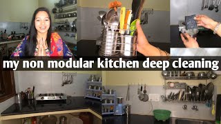 My non- modular kitchen deep cleaning |How to deep clean your kitchen | kitchen organization